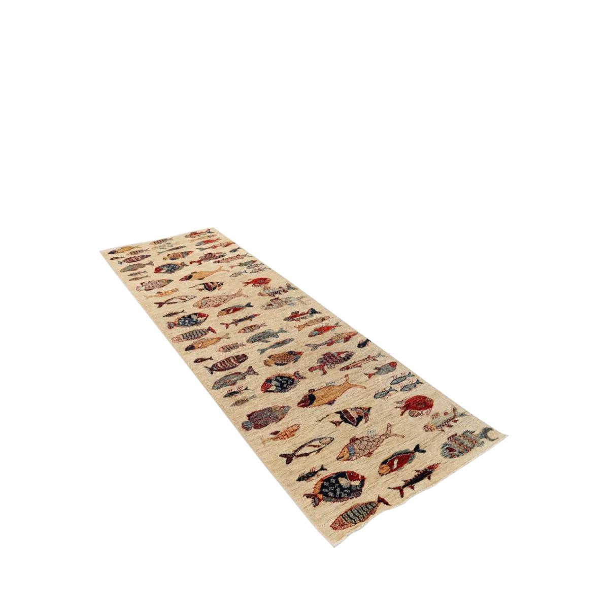 Gooch Oriental Fish Runner Rug, Ivory, L252 x W82 cm – image 5