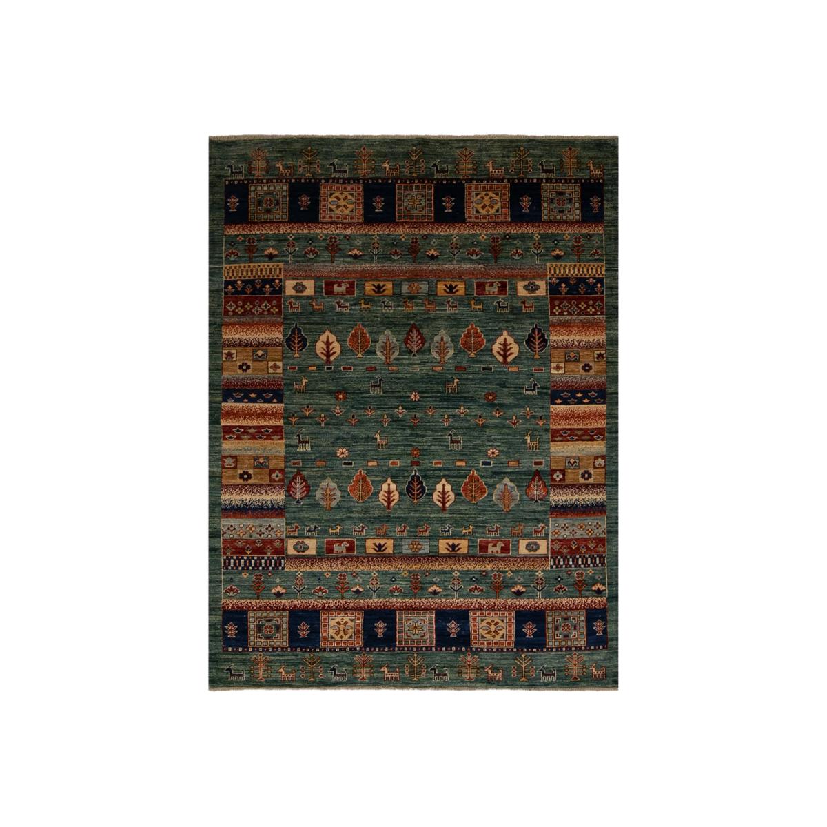 Gooch Oriental Loribaft Rug, Green, L203 x W152 cm