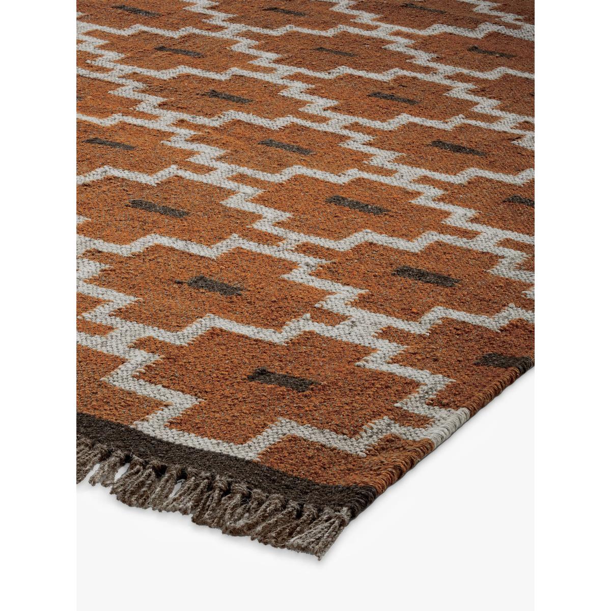 Jaipur Hand Woven Bedouin Dhurrie Rug, Baked Clay – image 3