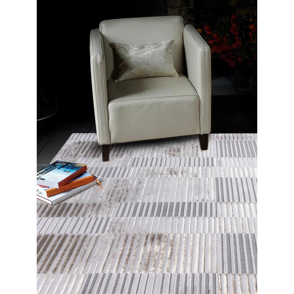 Asiatic London Aurora Stripe Rug, Taupe – image 2