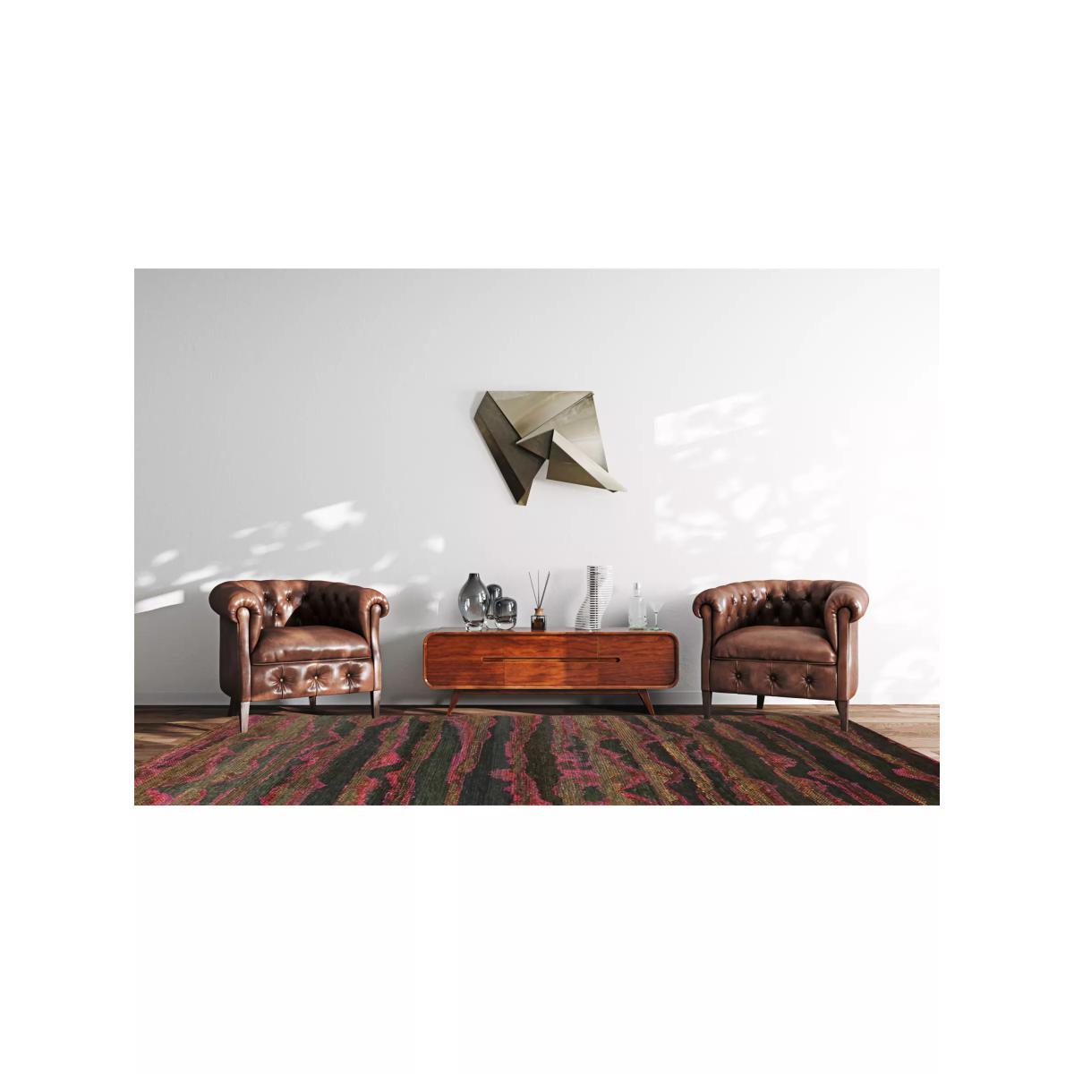 Gooch Luxury Ombre Stripe Wool Silk Rug, Multi – image 3