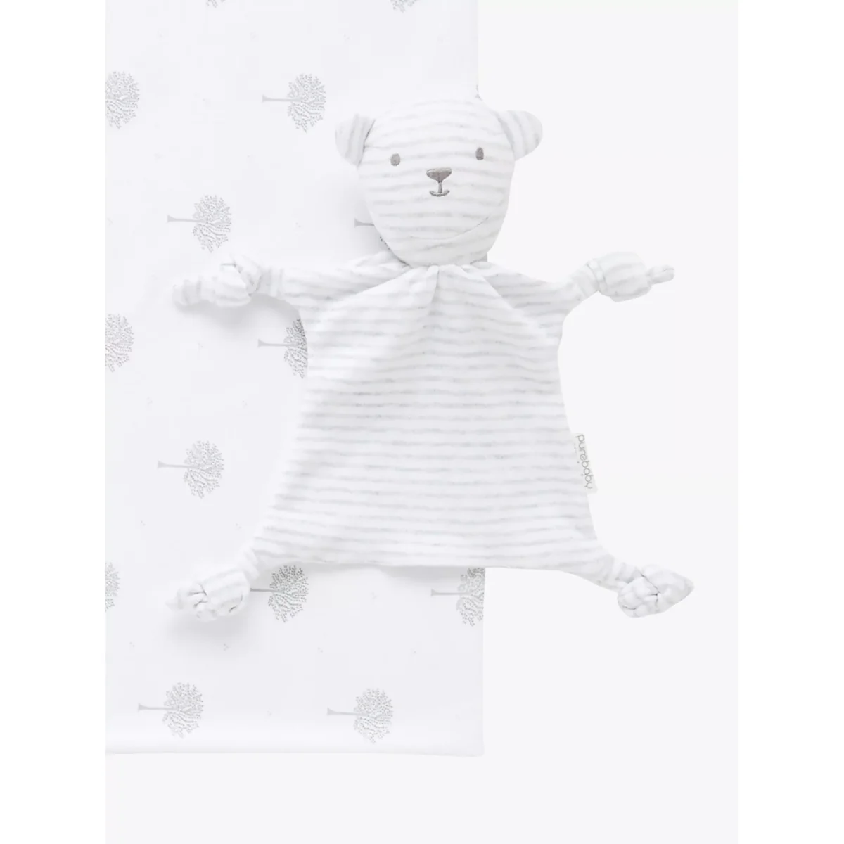 Purebaby Organic Cotton Bunny Rug and Snookie Gift Pack, Pale Grey – image 3