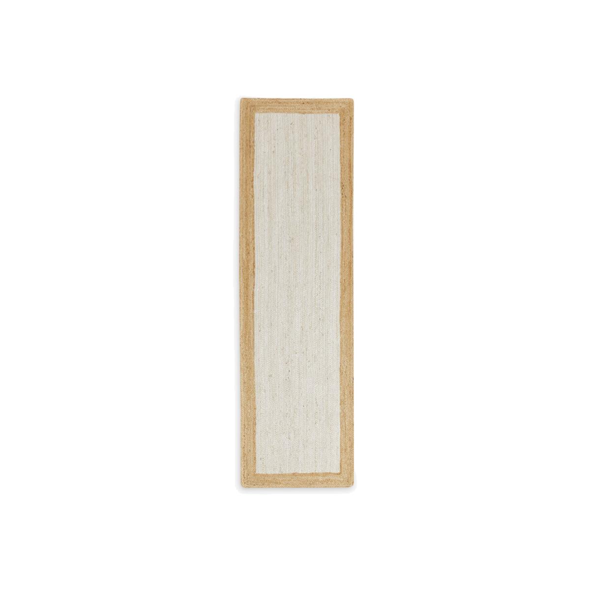 John Lewis & Partners Jute Framed Runner Rug, Ivory, L240 x W70 cm