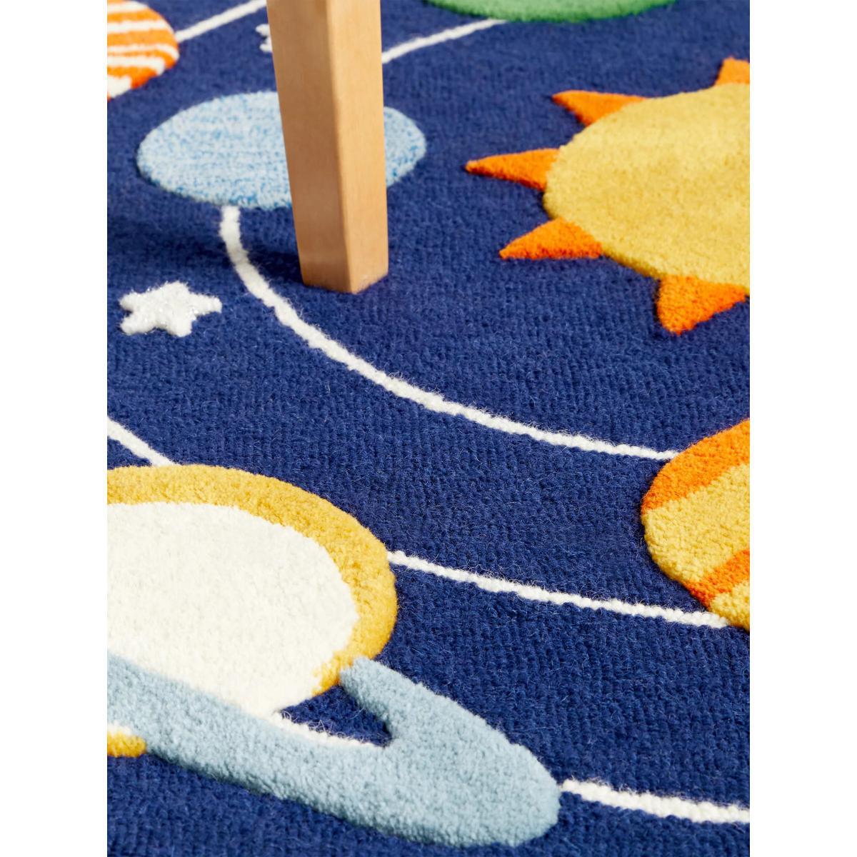 little home at John Lewis Outer Space Rug, Blue, Dia.120cm – image 3