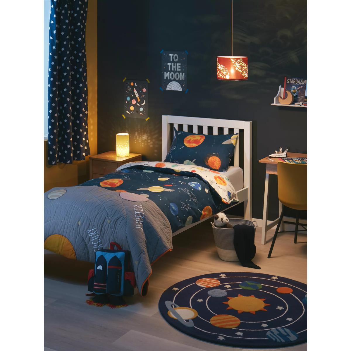 little home at John Lewis Outer Space Rug, Blue, Dia.120cm – image 4