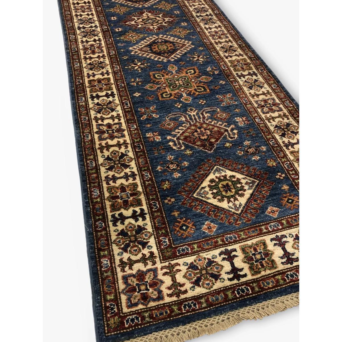 Gooch Oriental Kazak Supreme Rug, Blue/Multi, L260 x W82 cm – image 3