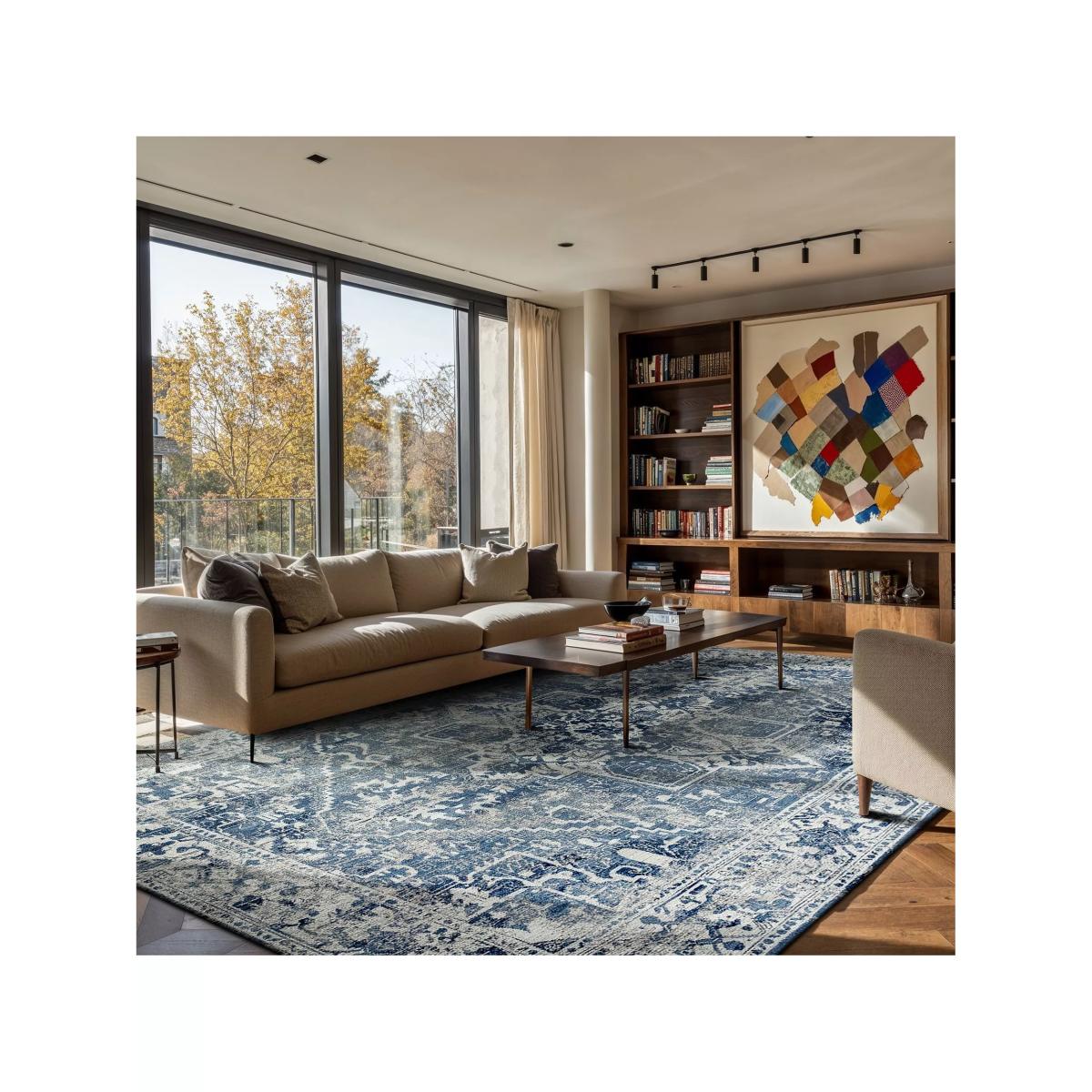 Louis De Poortere Tabriz Rug, Blue – image 6