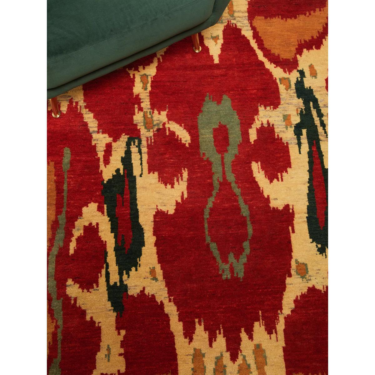 Luke Irwin Ikat Vegetable Dye Hand Knotted Rug – image 3