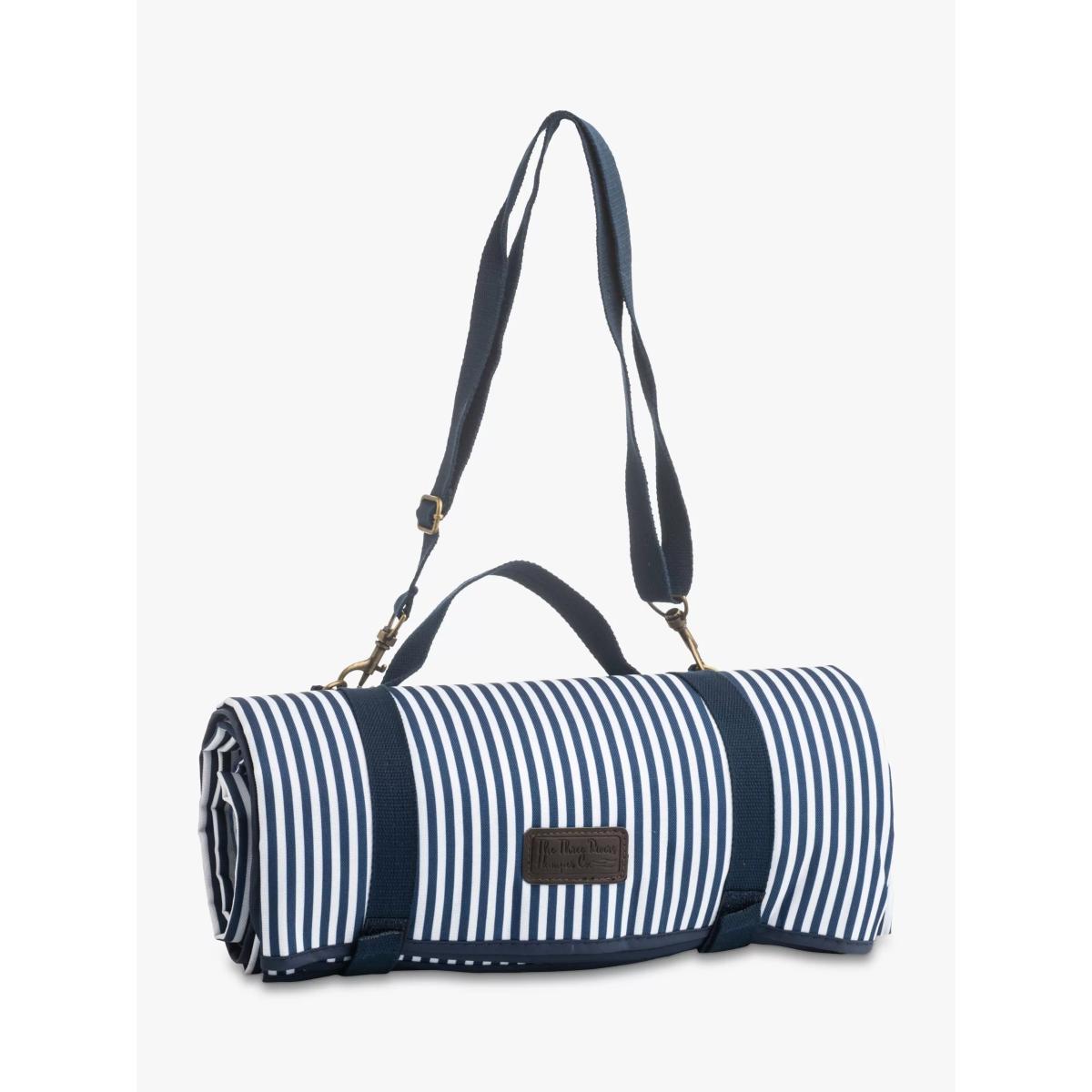 Navigate Three Rivers XL Striped Picnic Rug, Navy – image 2