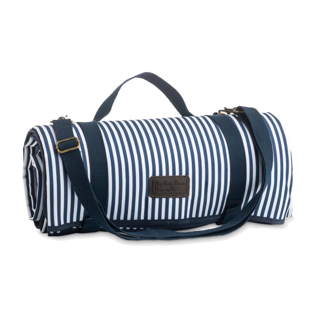 Navigate Three Rivers XL Striped Picnic Rug, Navy – image 1