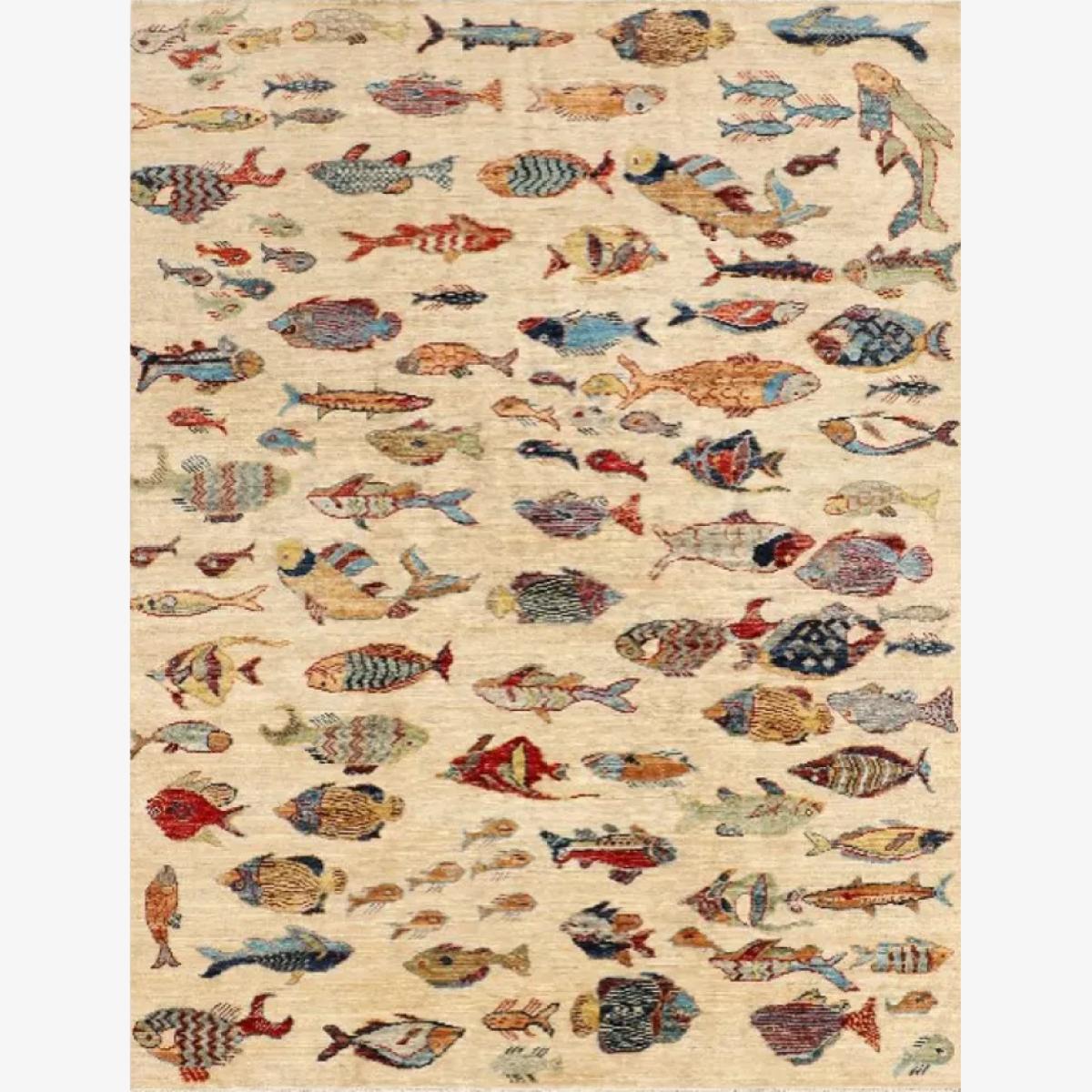 Gooch Oriental Fish Rug, Ivory, L196 x W151 cm – image 1
