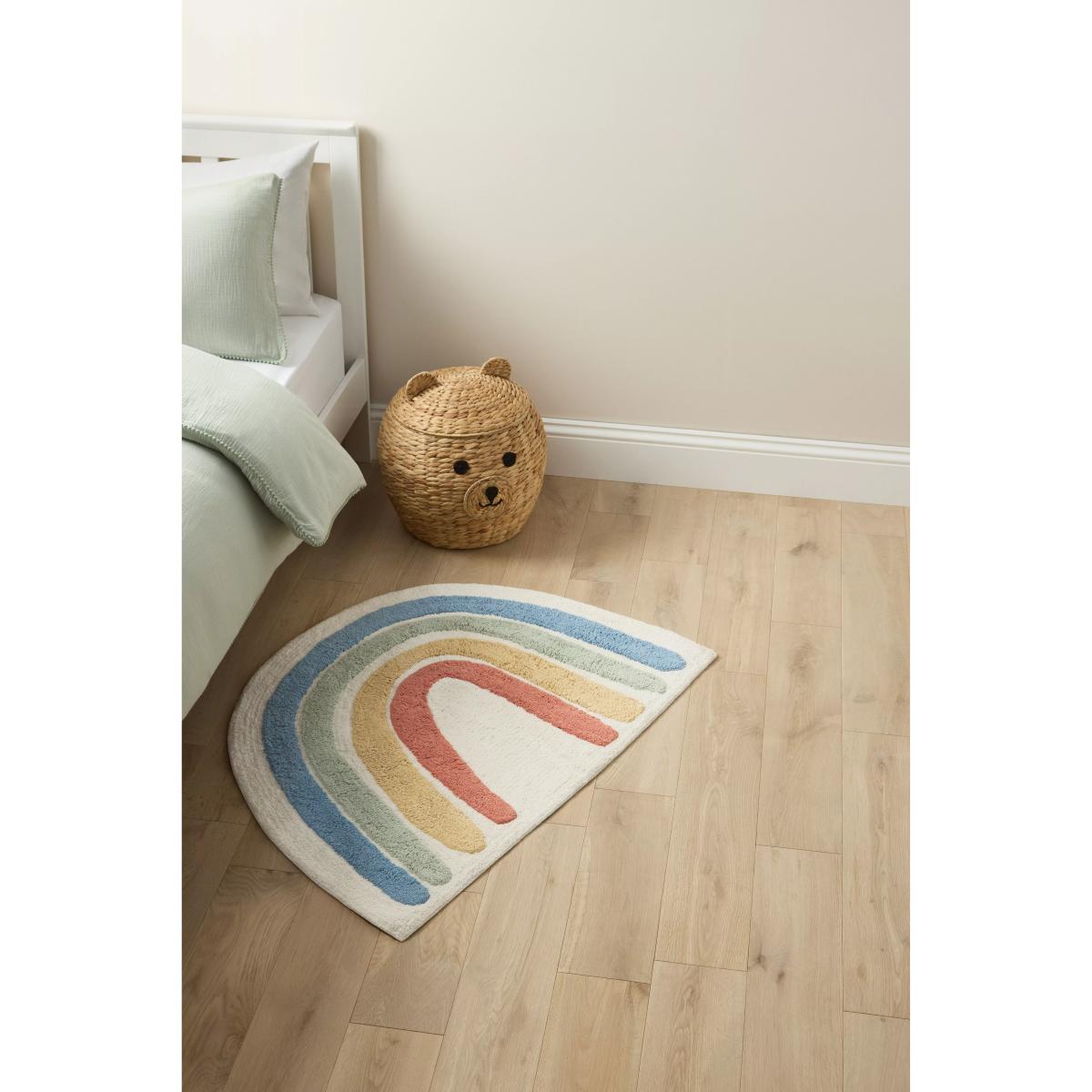 John Lewis Rainbow Cotton Rug, 100 x 75cm, Multi – image 3