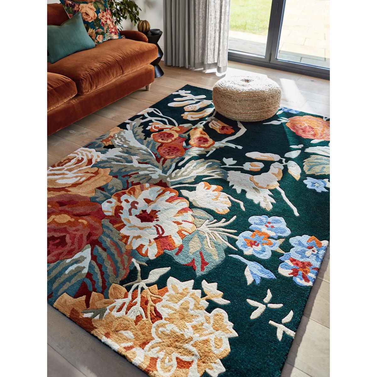 Sanderson Stapleton Park Rug, Blue/Orange – image 7