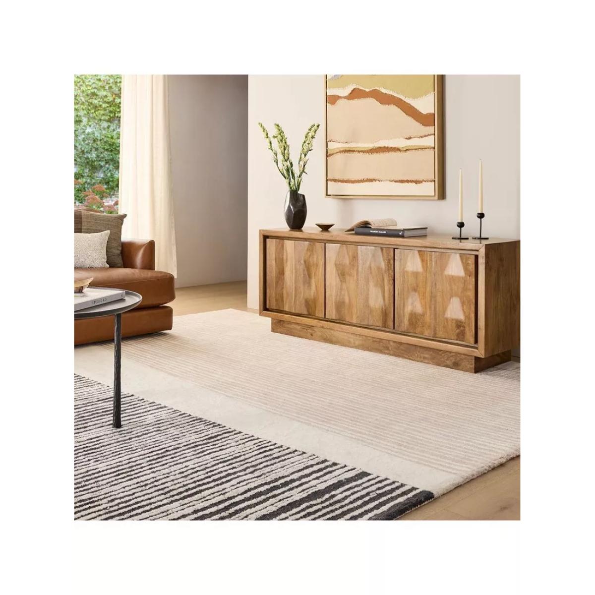 west elm Durban Stripe Rug, Charcoal – image 4