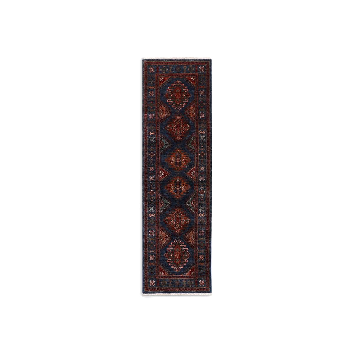 Gooch Oriental Supreme Kazak Runner Rug, L254 x W74 cm, Blue – image 1