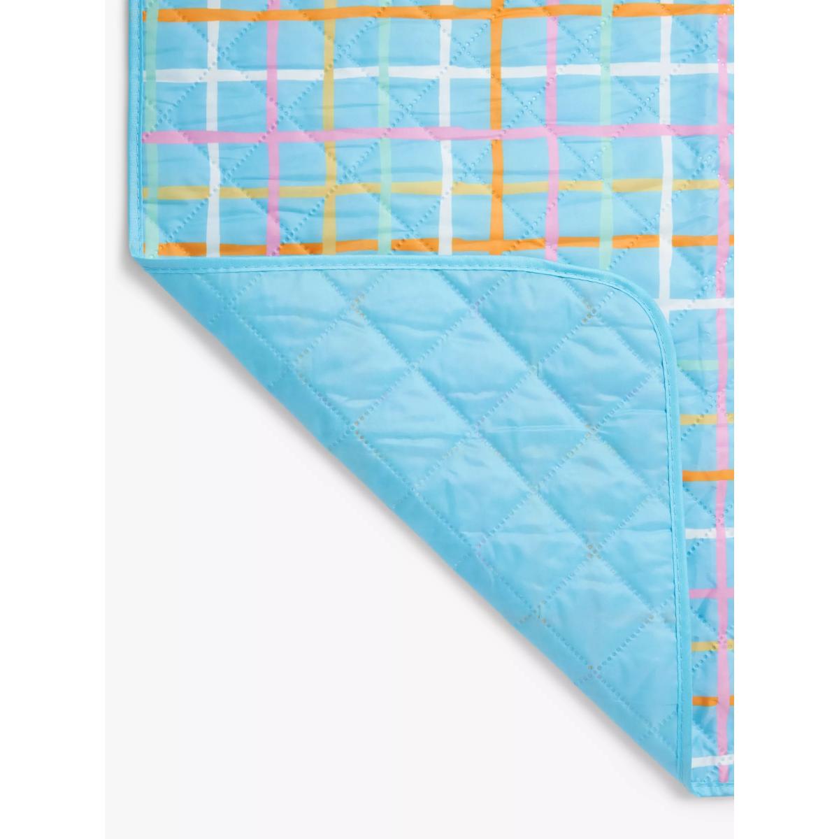 John Lewis ANYDAY Grid Picnic Rug, Blue/Multi – image 3