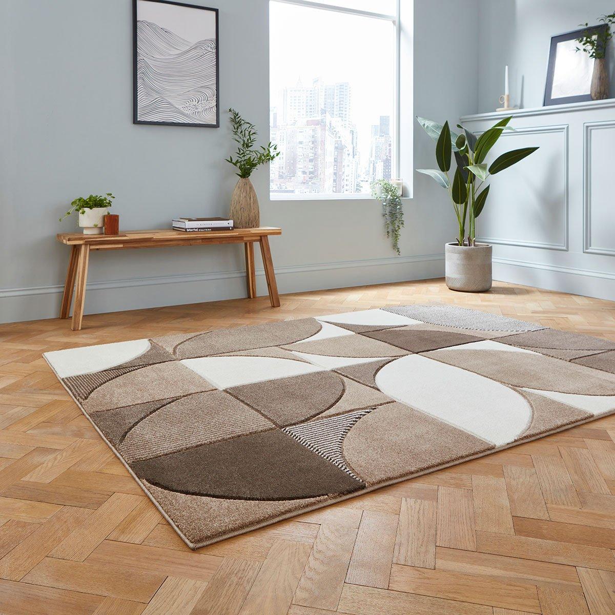 Think Rugs Matrix MT63 Beige/Brown  -  120cm x 170cm Rug – image 2
