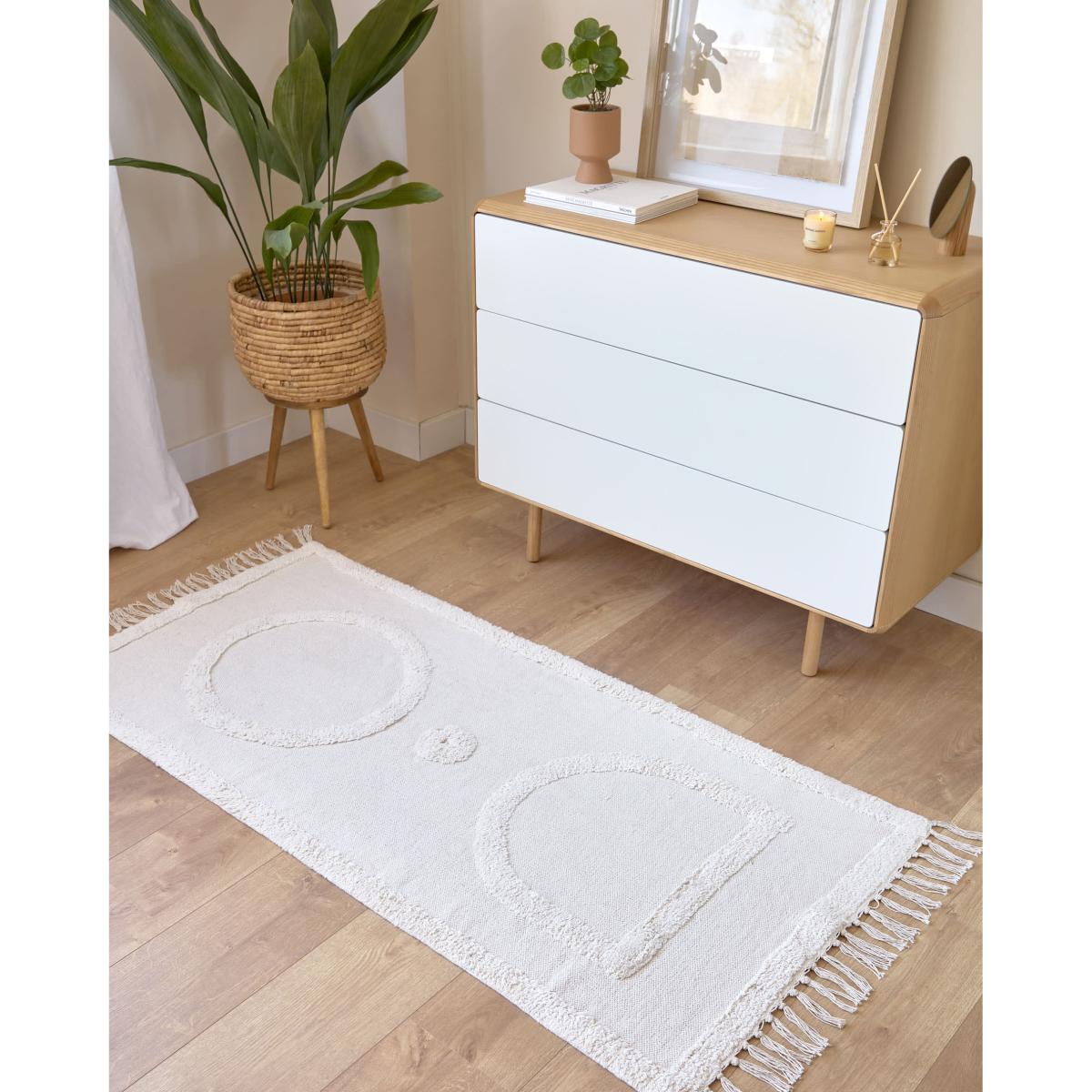 Bernabela 100% cotton rug in beige 70 x 140 cm – image 2