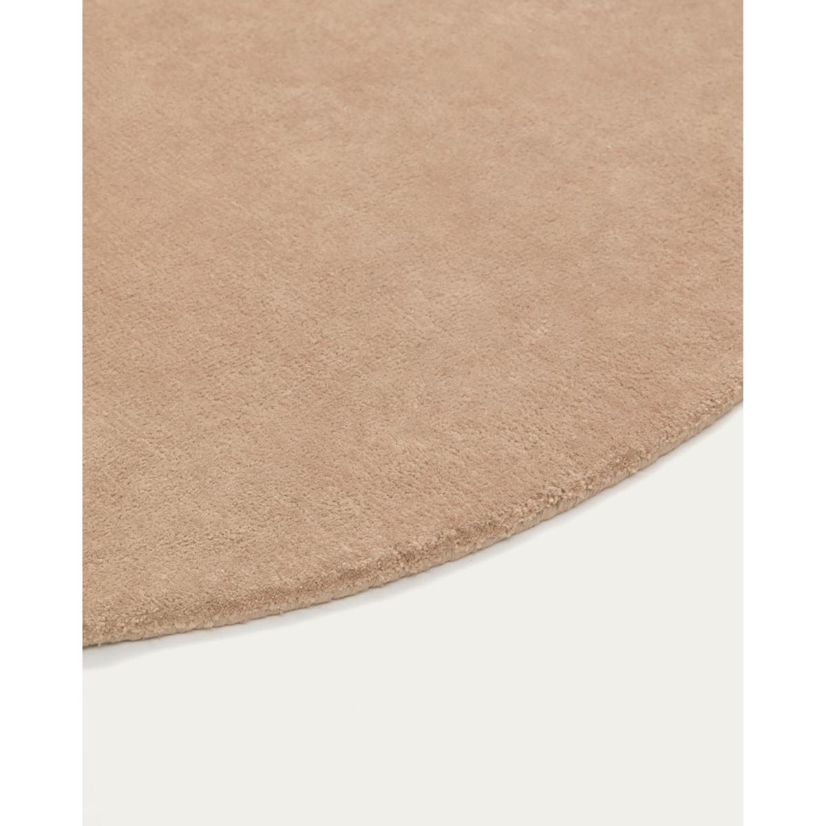 Daianna round rug, 100% beige cotton, Ø 120 cm – image 3