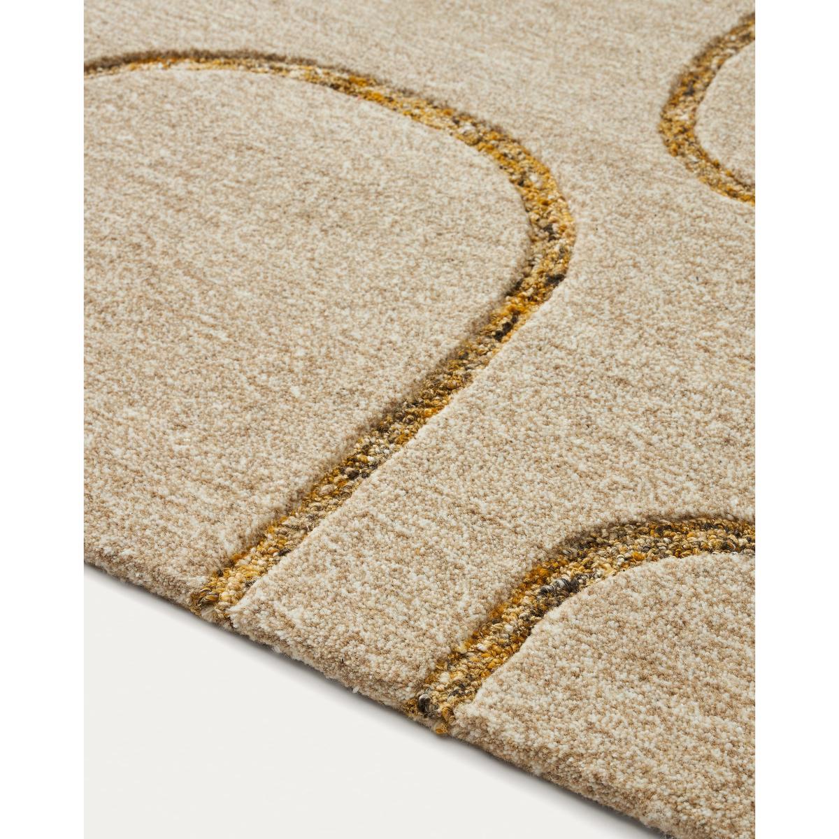 Magin wool rug in beige and mustard 160 x 230 cm – image 3