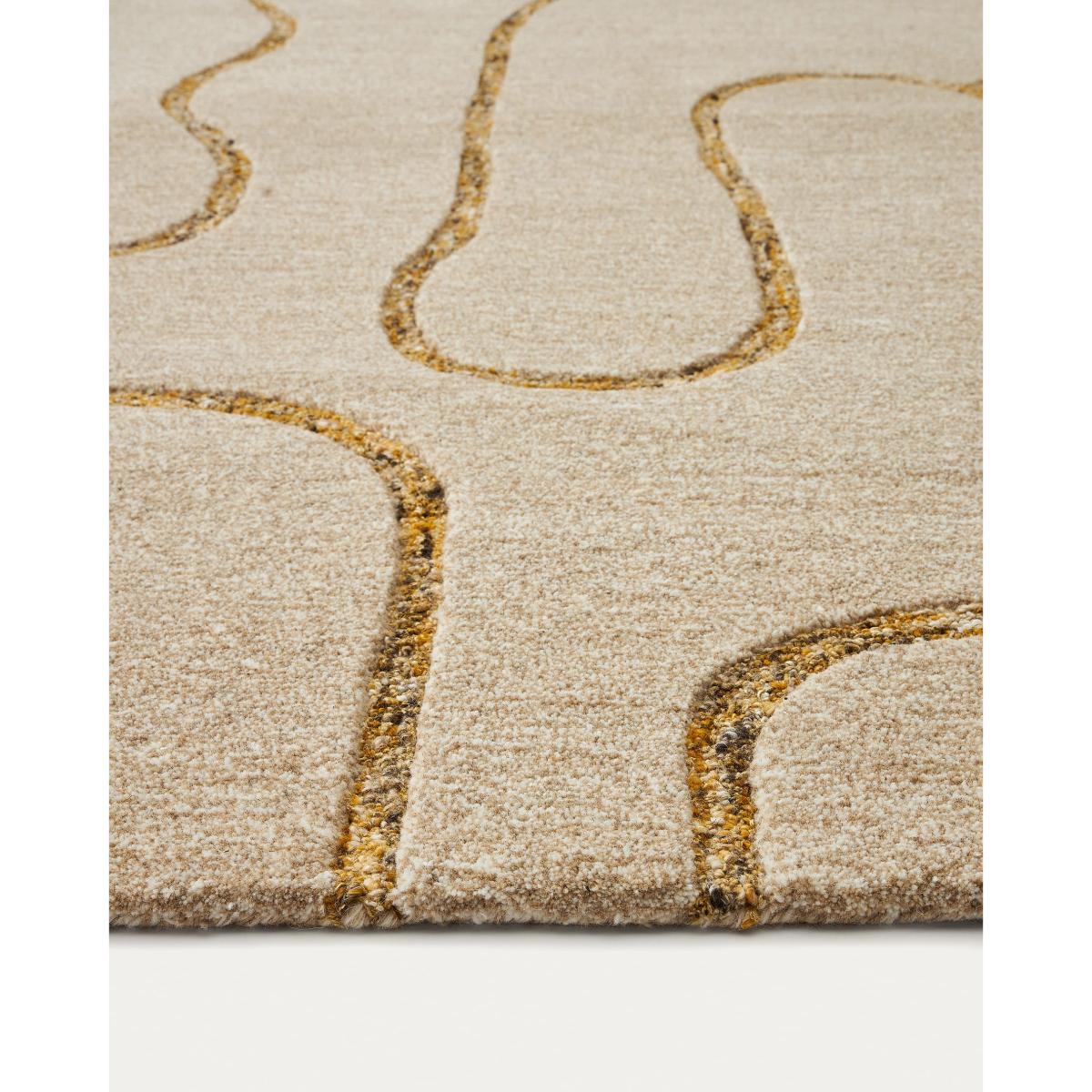 Magin wool rug in beige and mustard 160 x 230 cm – image 5