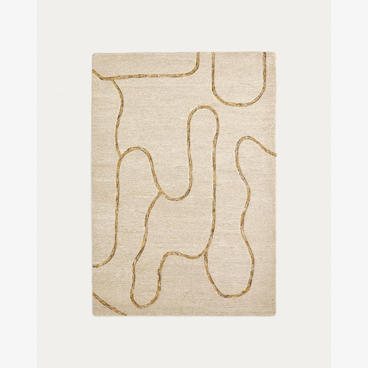 Magin wool rug in beige and mustard 160 x 230 cm – image 1
