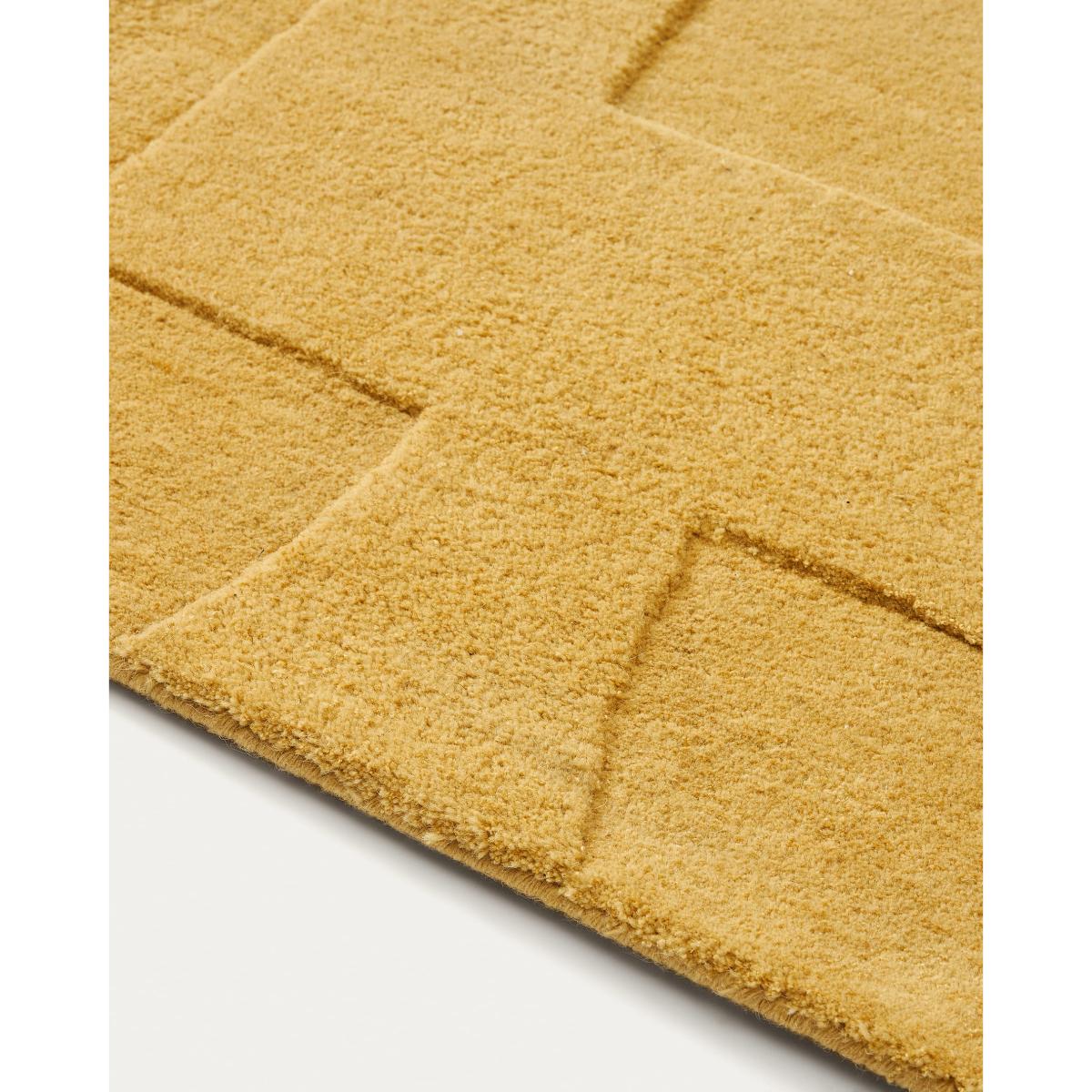Maie mustard mustard wool and viscose rug 160 x 230cm – image 3