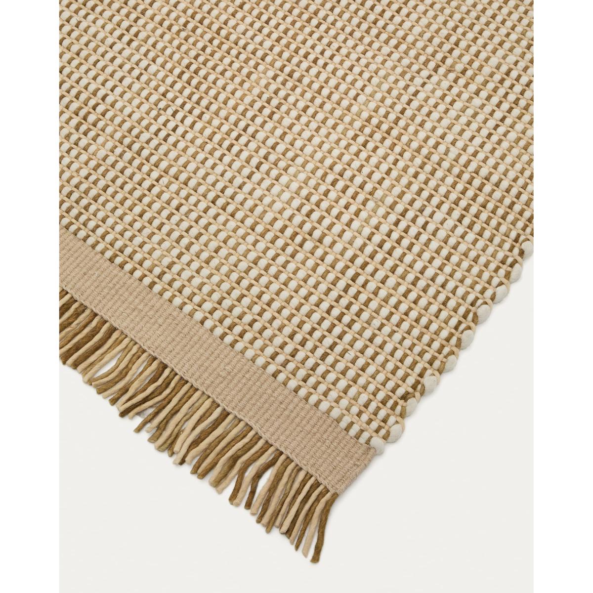 Blart beige wool rug with contrasting side stripe 160 x 230 cm – image 3