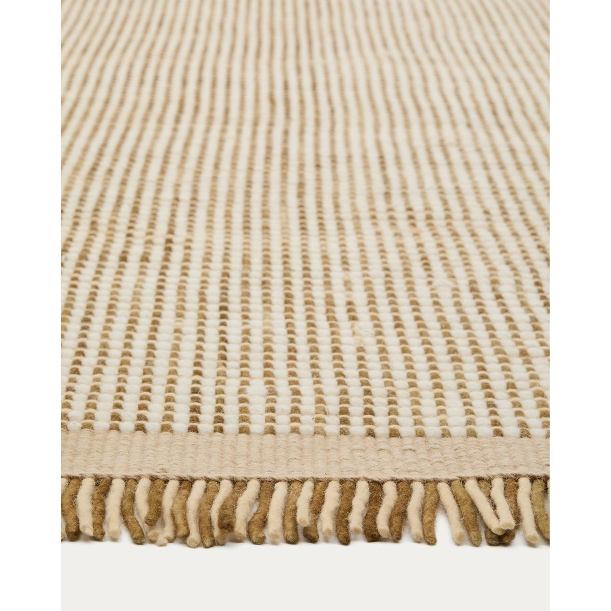 Blart beige wool rug with contrasting side stripe 160 x 230 cm – image 5