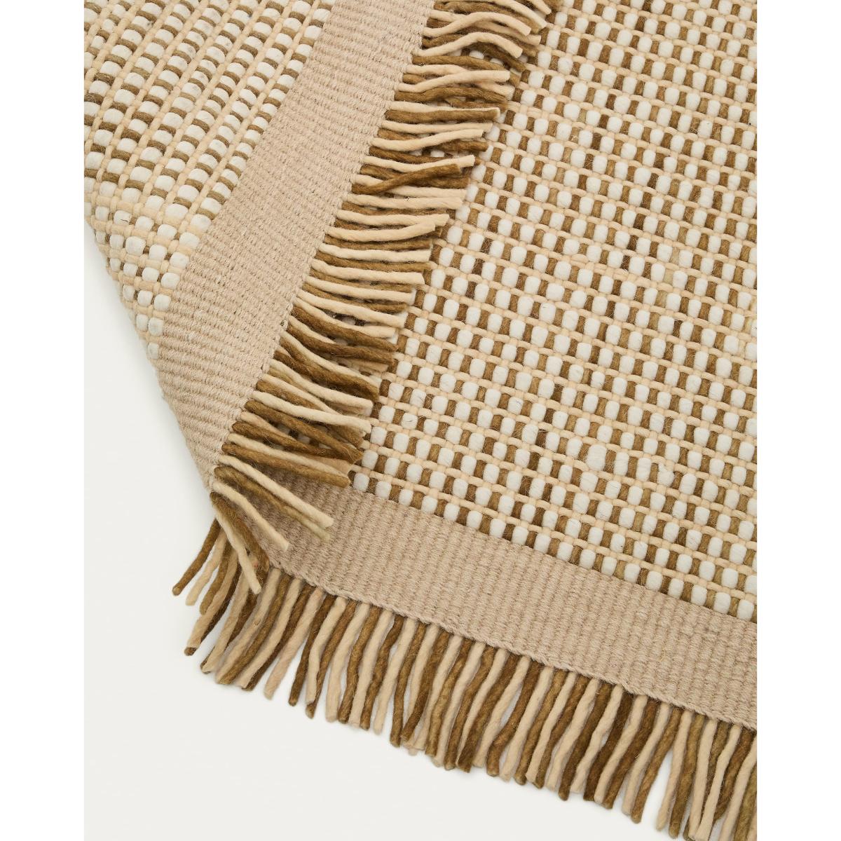Blart beige wool rug with contrasting side stripe 160 x 230 cm – image 6