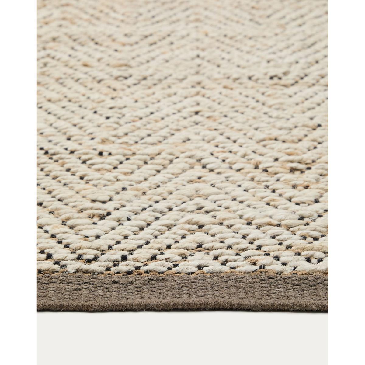 Tambo beige jute jacquard rug 70 x 140cm – image 3