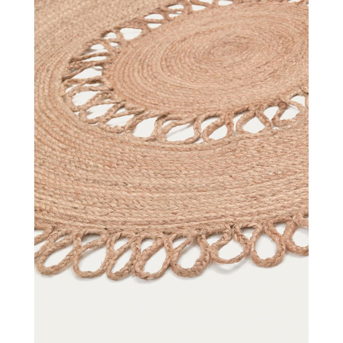 Vicenza 100% jute round rug, Ø 120 cm – image 3