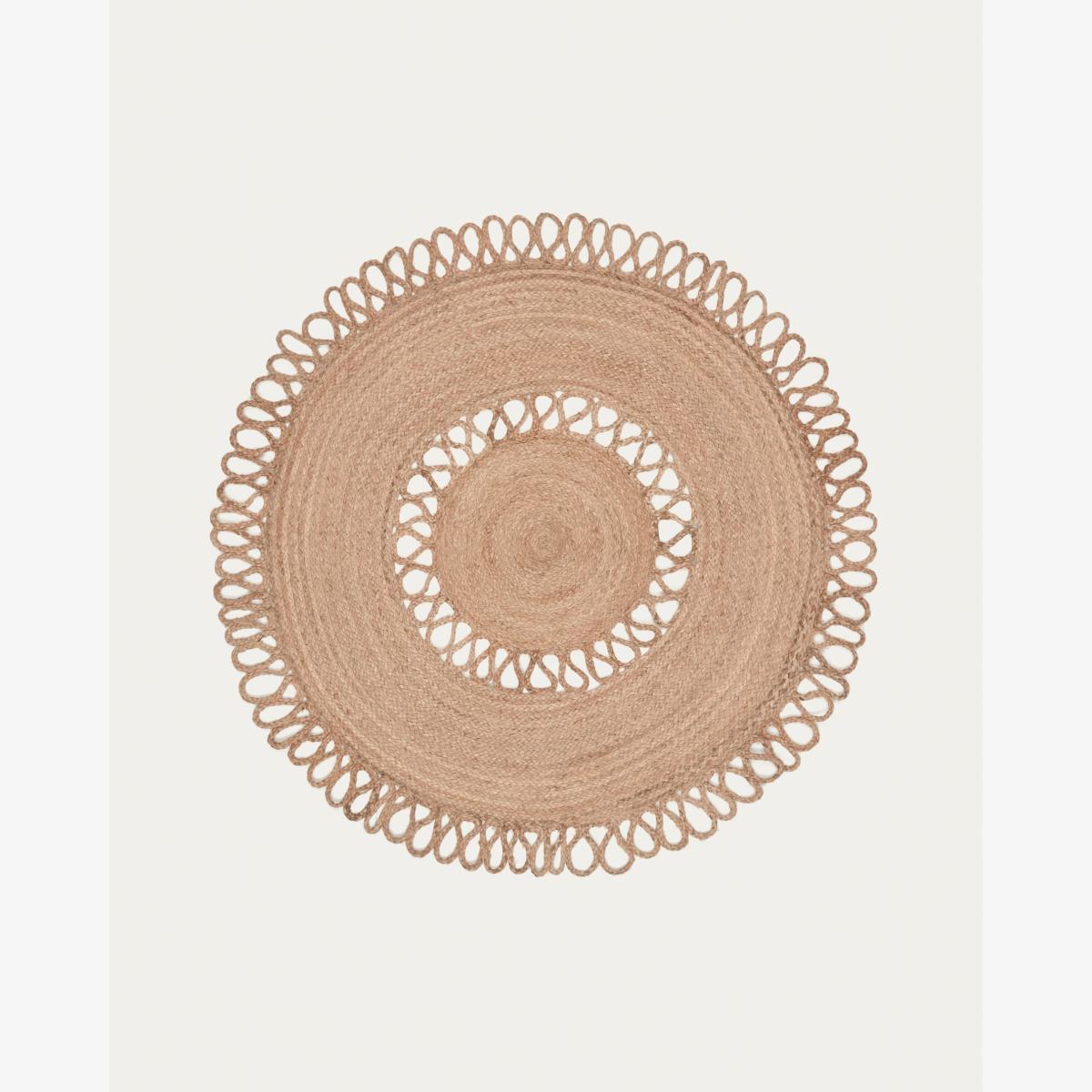 Vicenza 100% jute round rug, Ø 120 cm – image 1