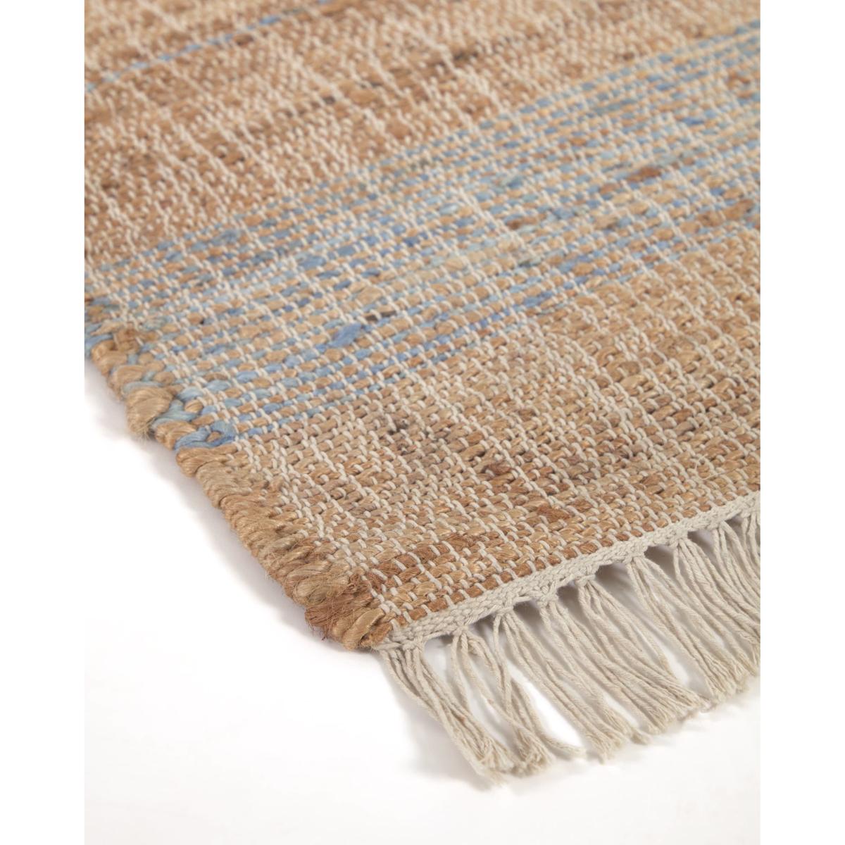 Eda jute rug with blue stripes 160 x 230 cm – image 3