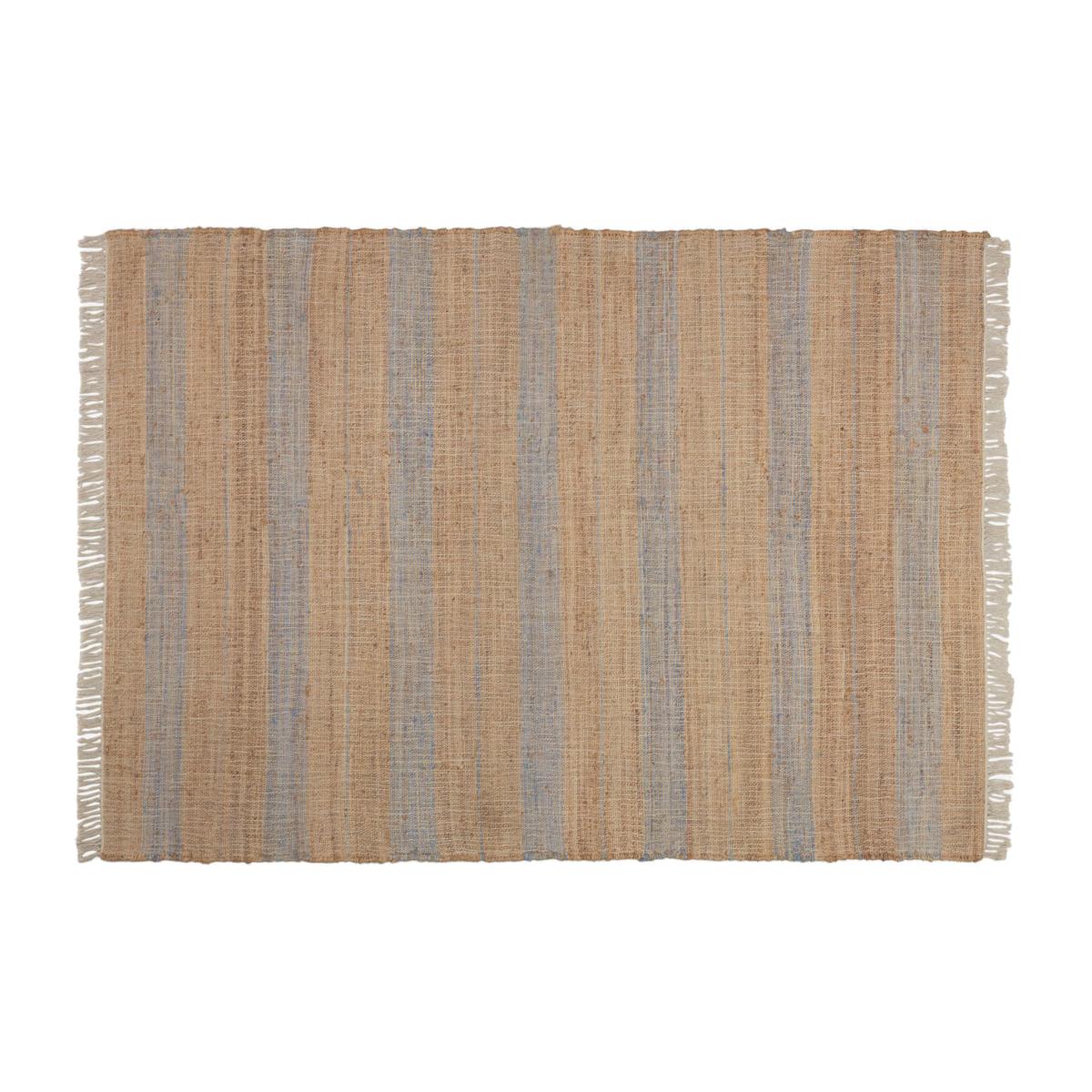 Eda jute rug with blue stripes 160 x 230 cm – image 1