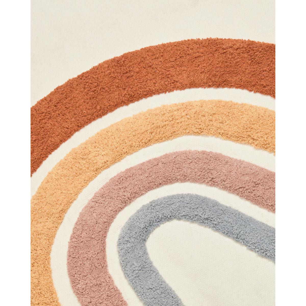 Tadea round rug, 100% cotton with a multicolour rainbow, 100 cm – image 4