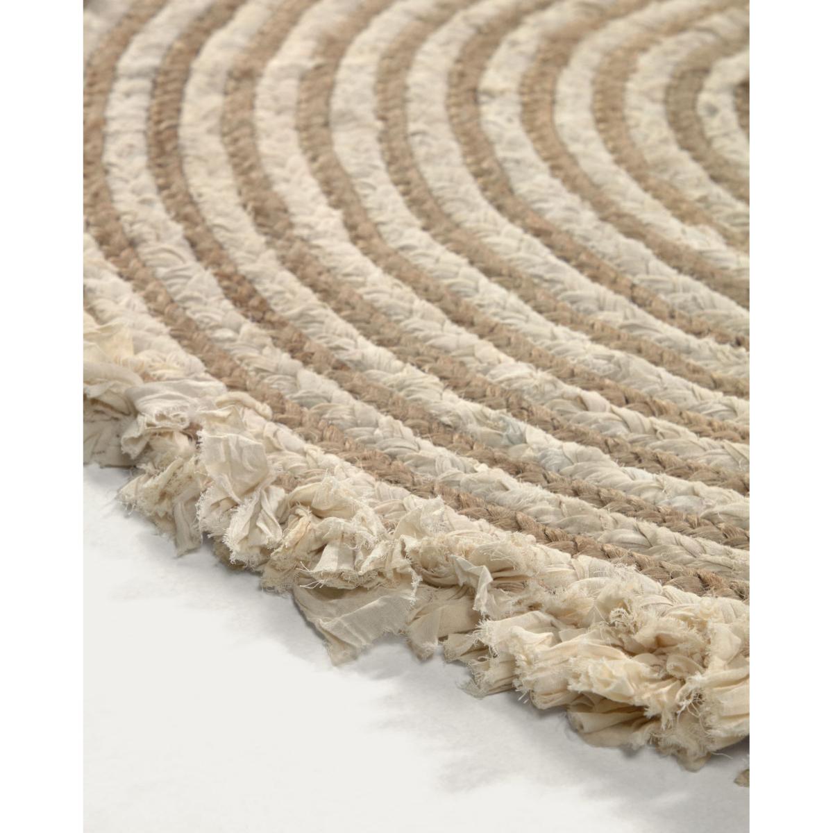 Gisel round jute and cotton rug 120 cm – image 3