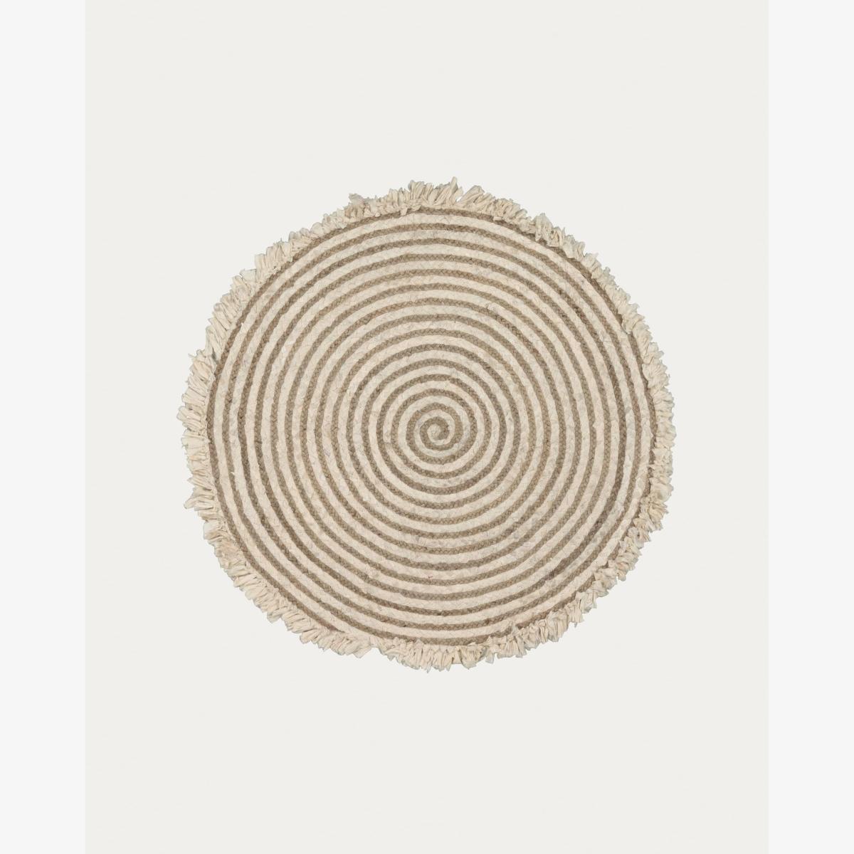 Gisel round jute and cotton rug 120 cm – image 1