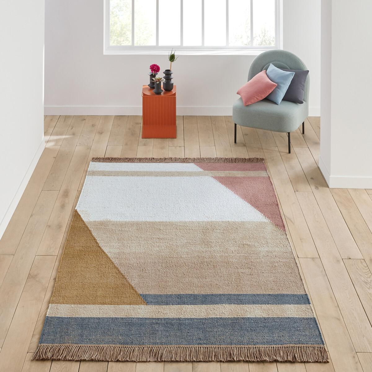 Hantiel Graphic Fringed Flat-Woven Jute Rug – image 1