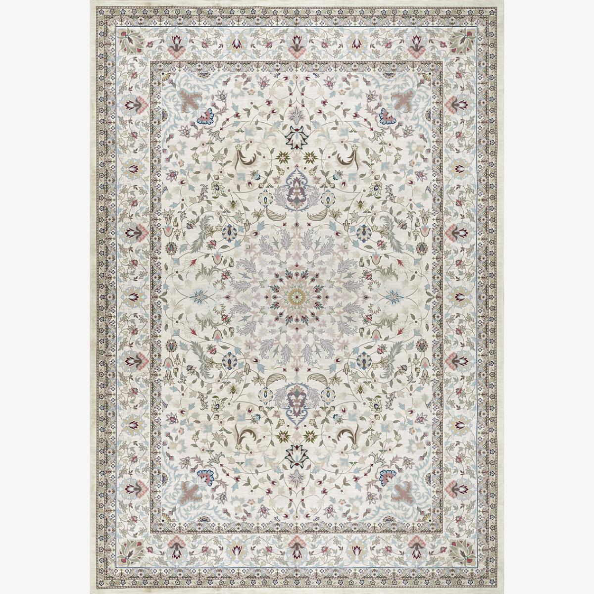 Floral Traditional Machine Washable Rug – image 1