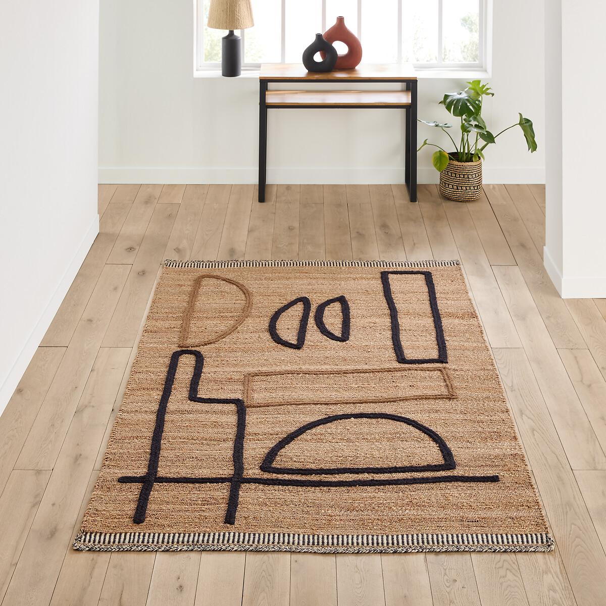 Euphie Woven Pattern Jute Rug – image 1