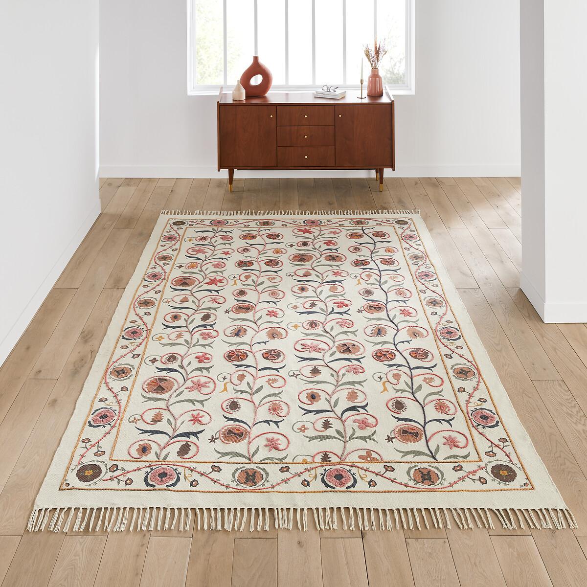 Aristis Floral 100% Cotton Flat Woven Rug – image 1