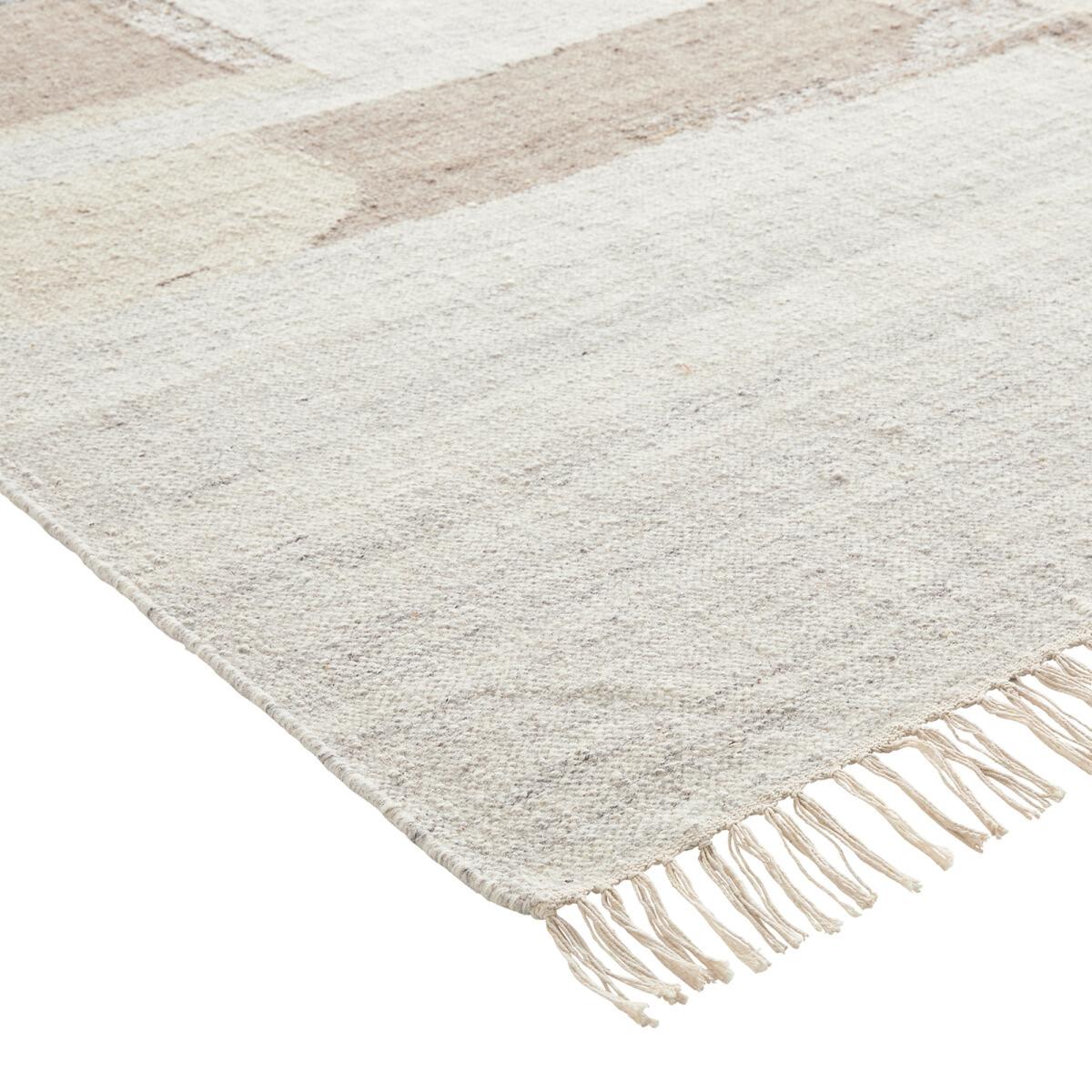 Namili Fringed Abstract Wool and Cotton Rug – image 3