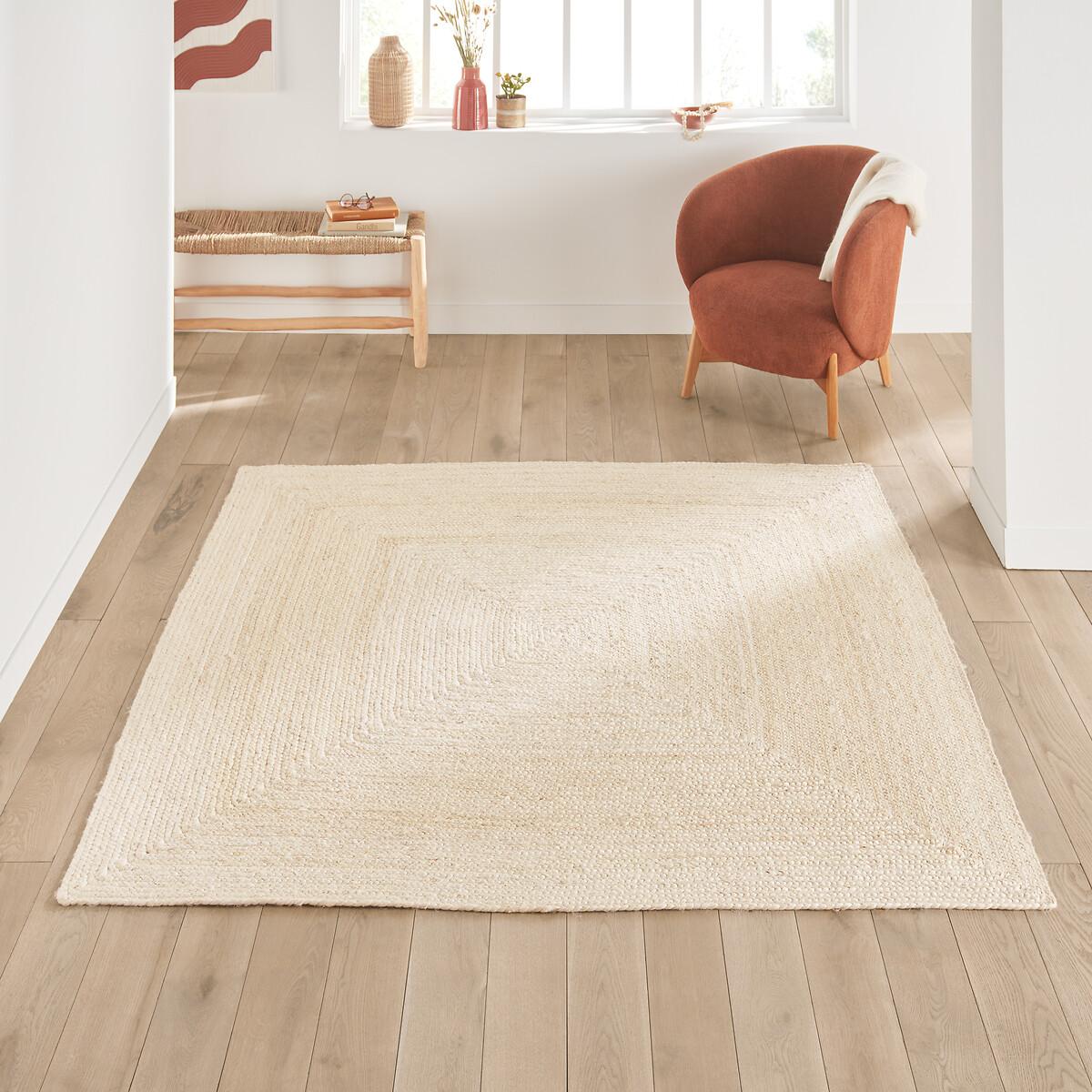 Aftas Square 100% Bleached Jute Rug – image 1