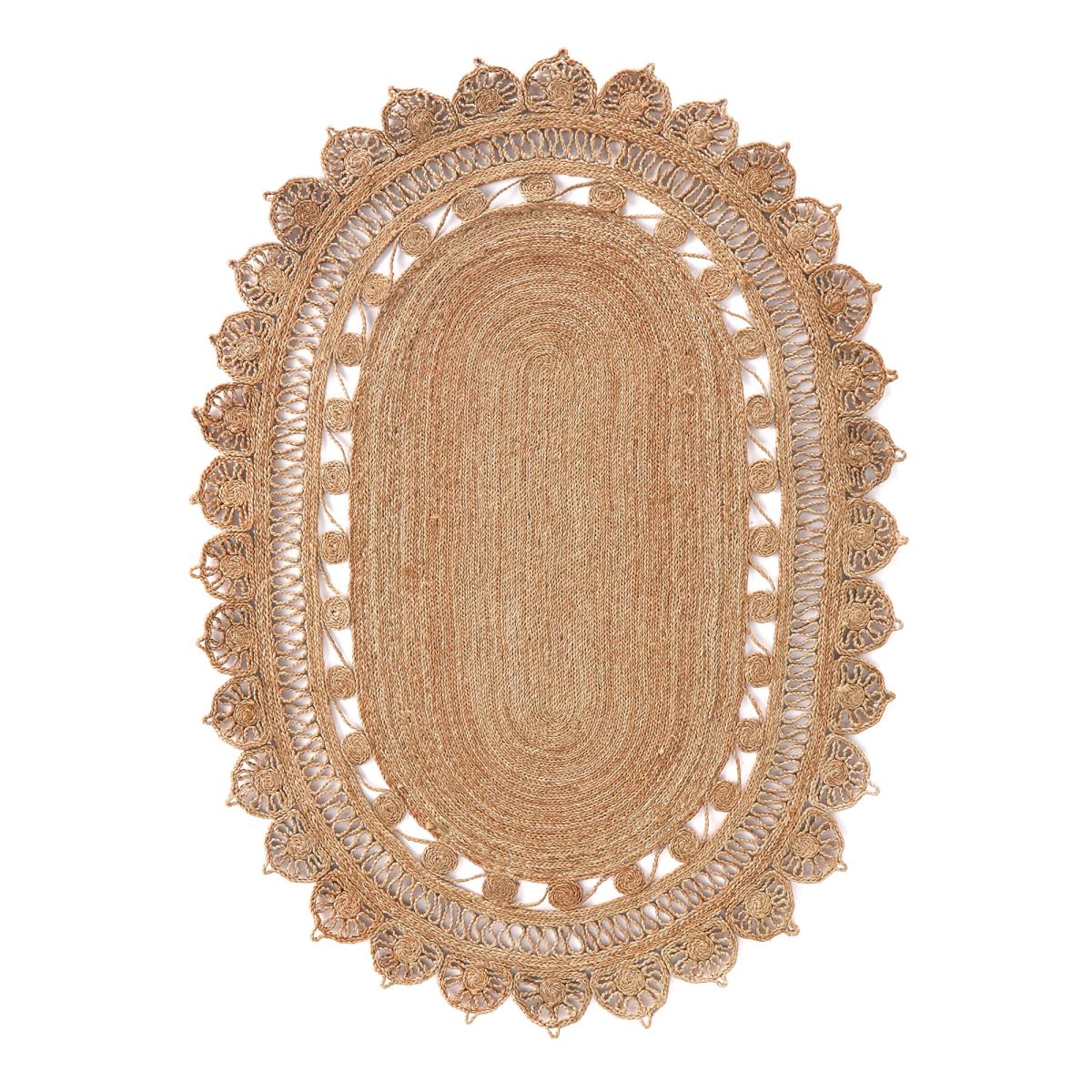 Rozza Scalloped Edges Oval Jute Rug – image 2