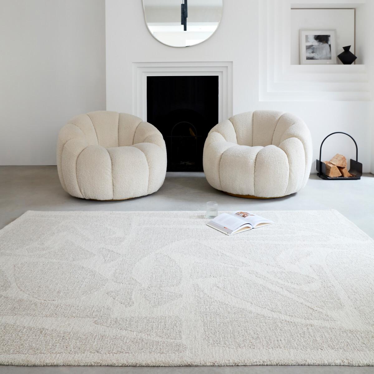 Contrast Dyed Abstract Pattern Rug in 100% Wool – image 1