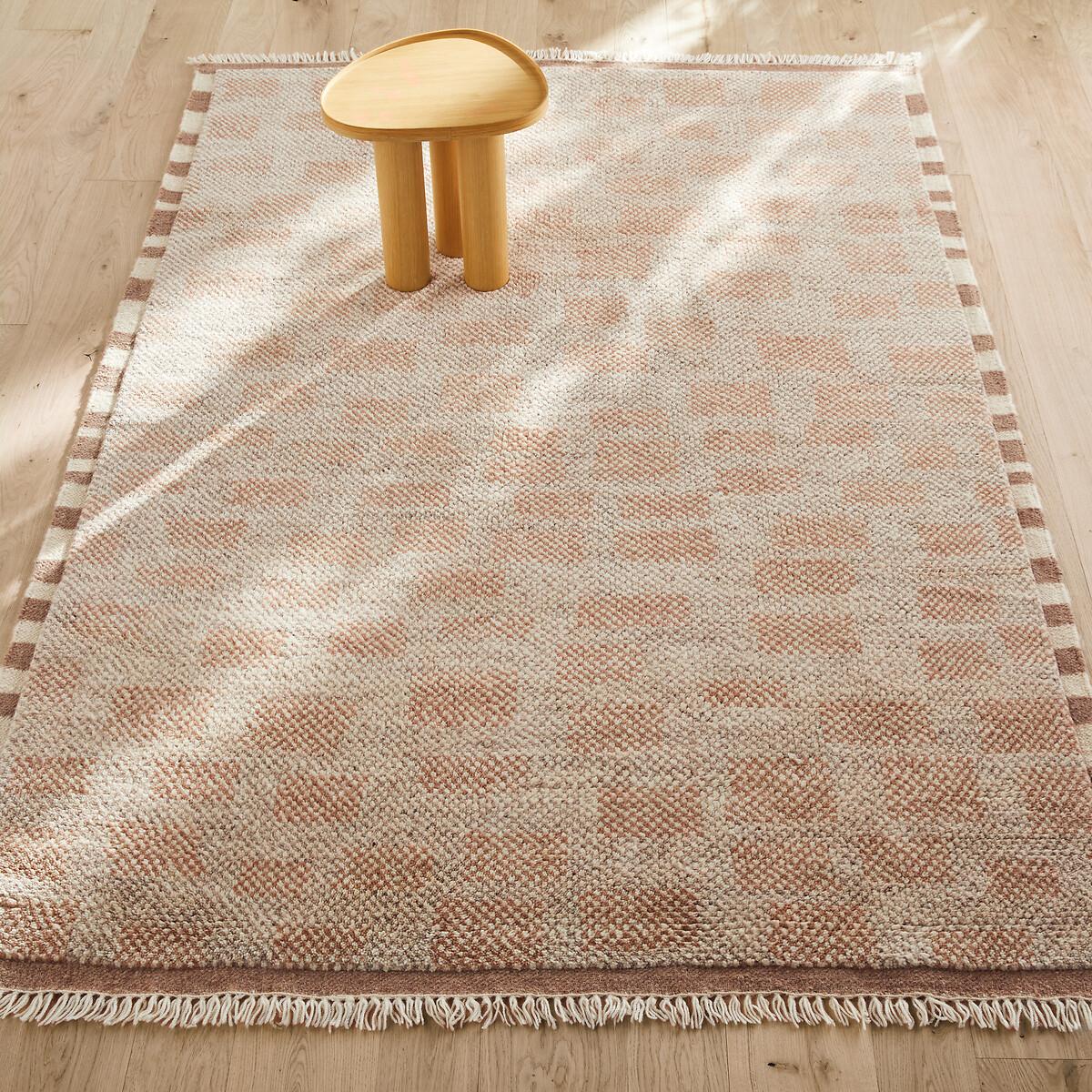 Dalmia Checkerboard Wool & Cotton Hand-Knotted Rug – image 1