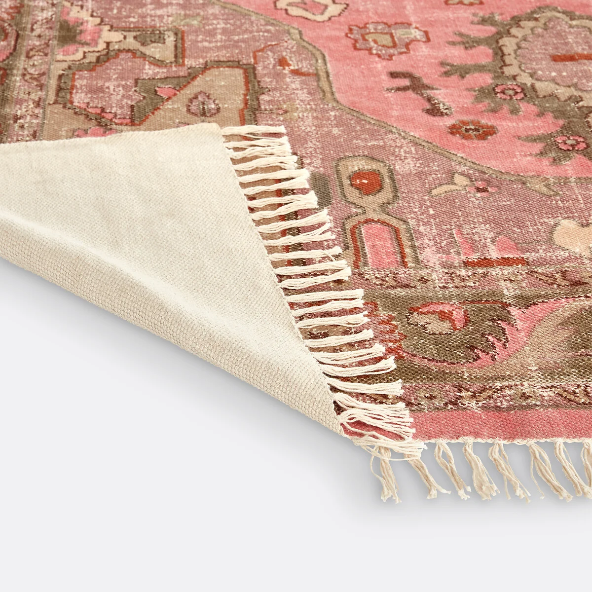 Floris Cotton Vintage Rug with Fringed Finish – image 4