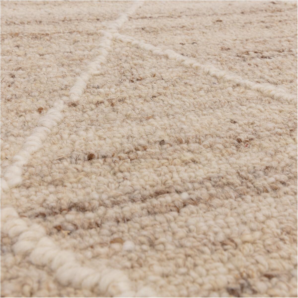 Contemporary Boho Natural Rug in 100% Wool – image 5