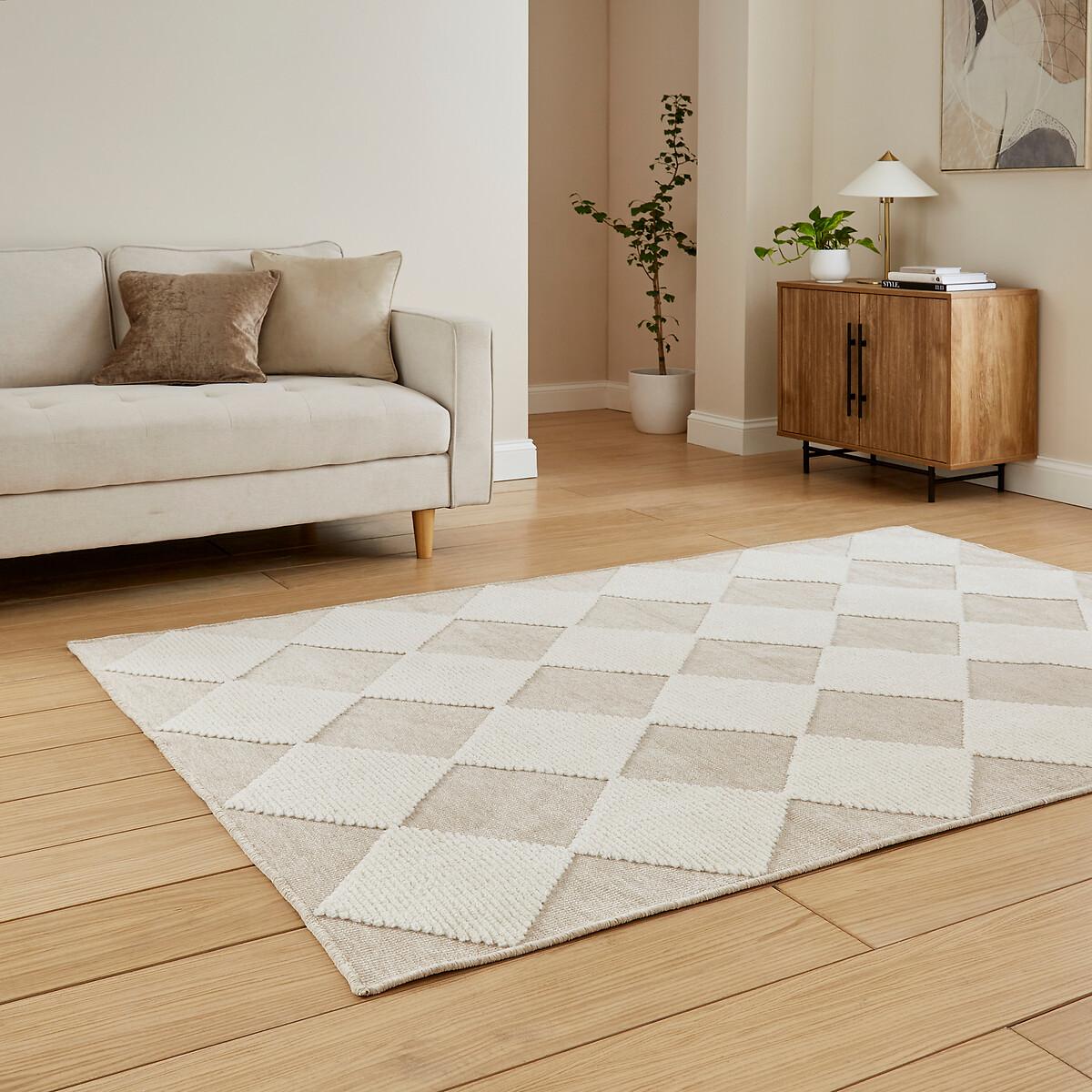 Diamond Pattern Hi-Low Textured Pile Rug – image 2